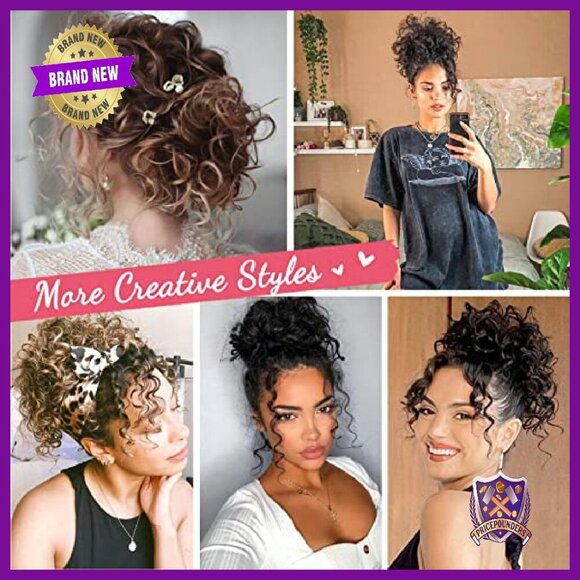 Large Full Synthetic Hair Bun Extension with Drawstring & Combs main image 5
